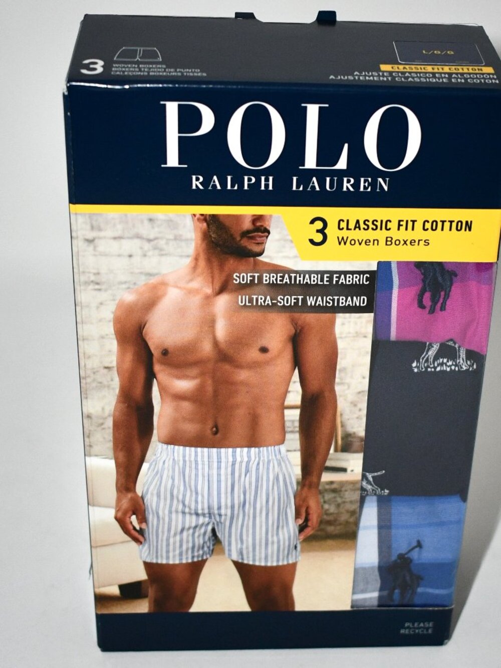 Polo Ralph Lauren Woven Boxers 3-Pack Summit Plaid Size: LARGE #NCWBP3SPA6 NWT